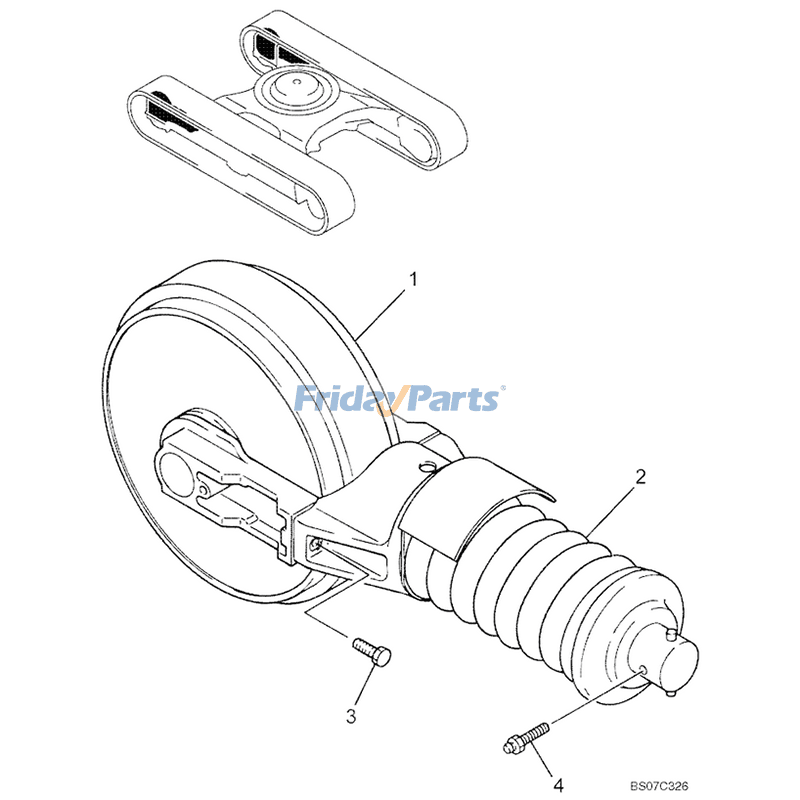 Ensemble de poulies folles LC52D00006F1 et LB52D00007F2 pour excavatrice Kobelco SK290LC