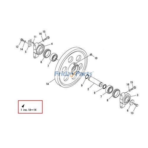 Idler E0874140100 for Yanmar Crawler Carrier C50R-3A C50R-3