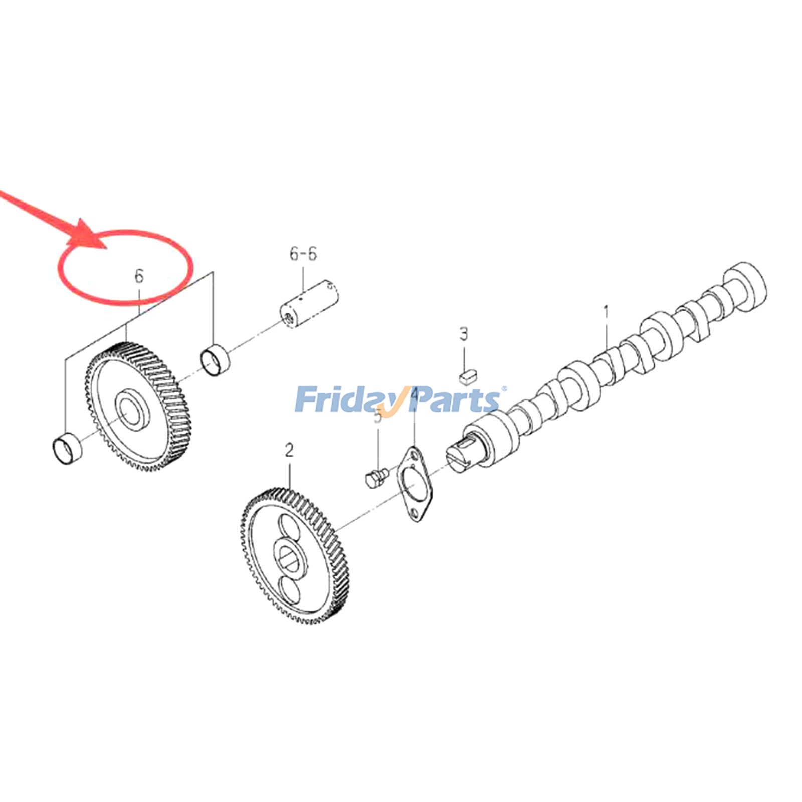 Pignon fou d'arbre à camespour Moteur