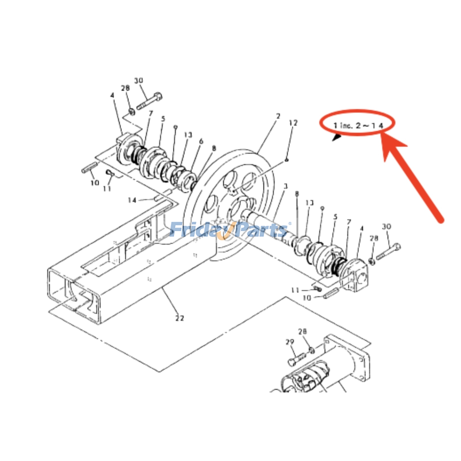 Idler Pulley Assembly for Off-Road Truck
