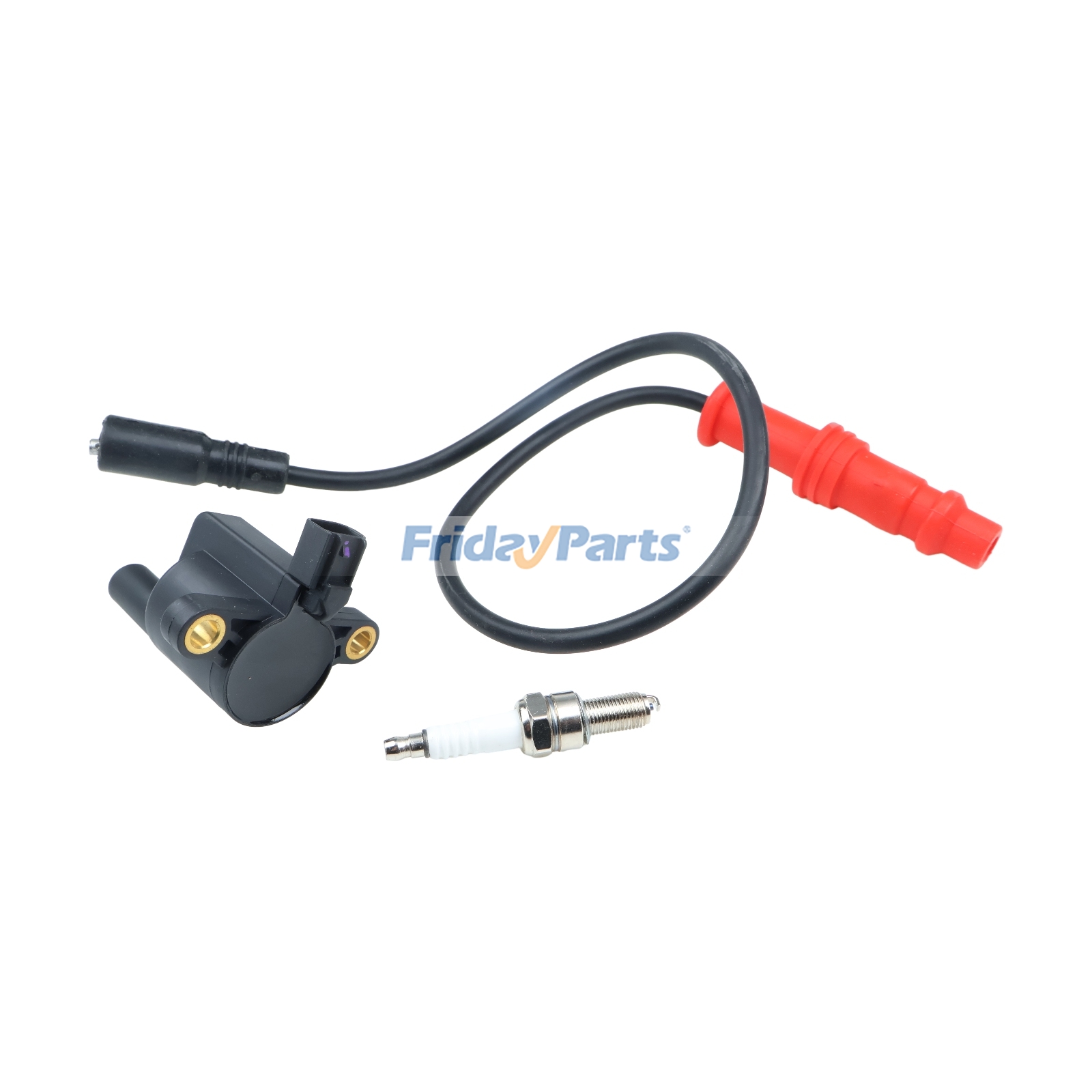 FridayParts Ignition Coil With Wire Cap Spark Plug Kit