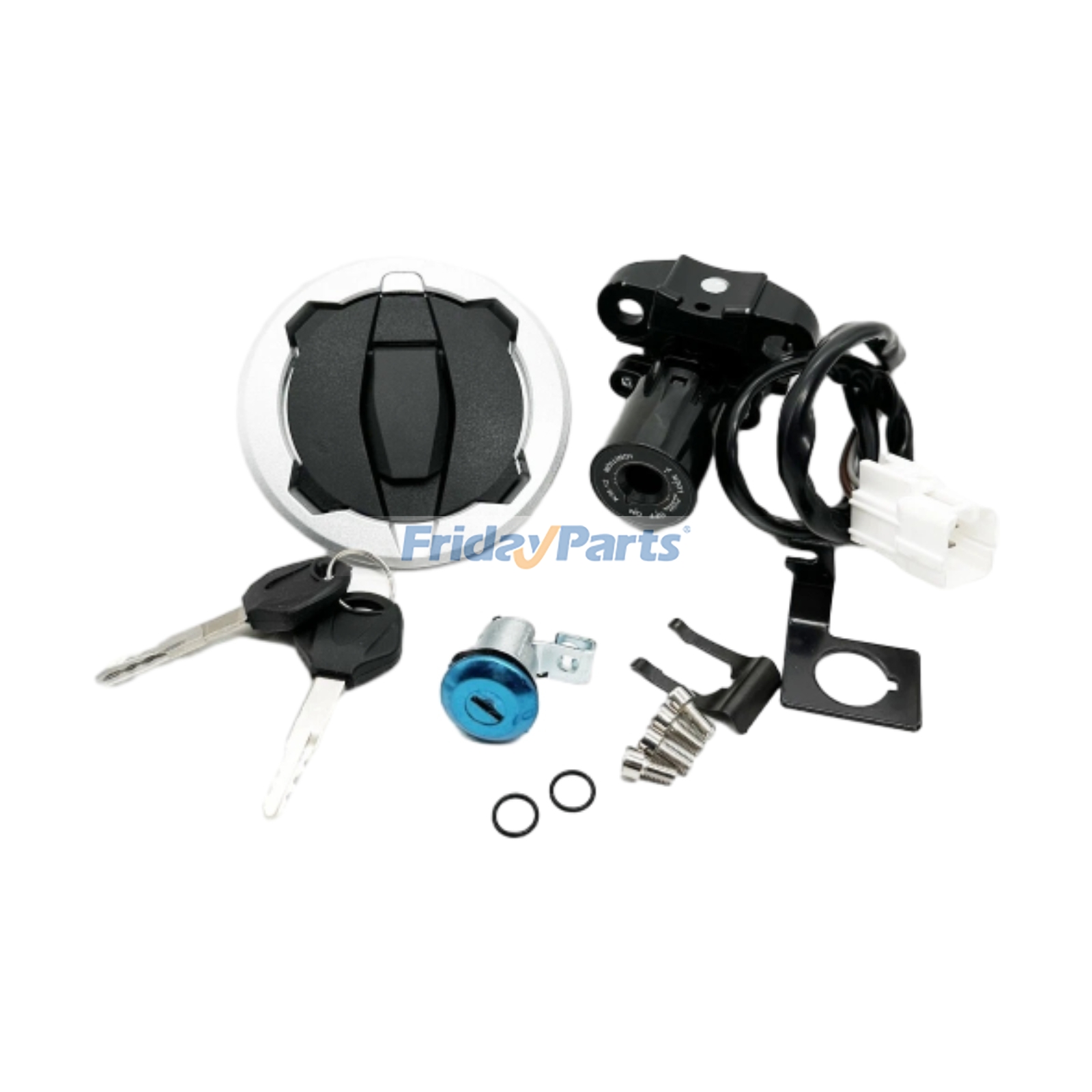 Ignition Key Switch Tank Cap Seat Lock Set for Kawasaki Ninja 400 Z400 EX400 ER400 2018-2023