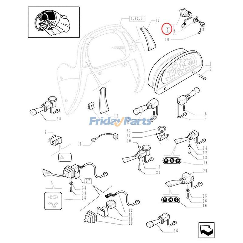 Interrupteur d'allumage pour Kubota de FridayParts