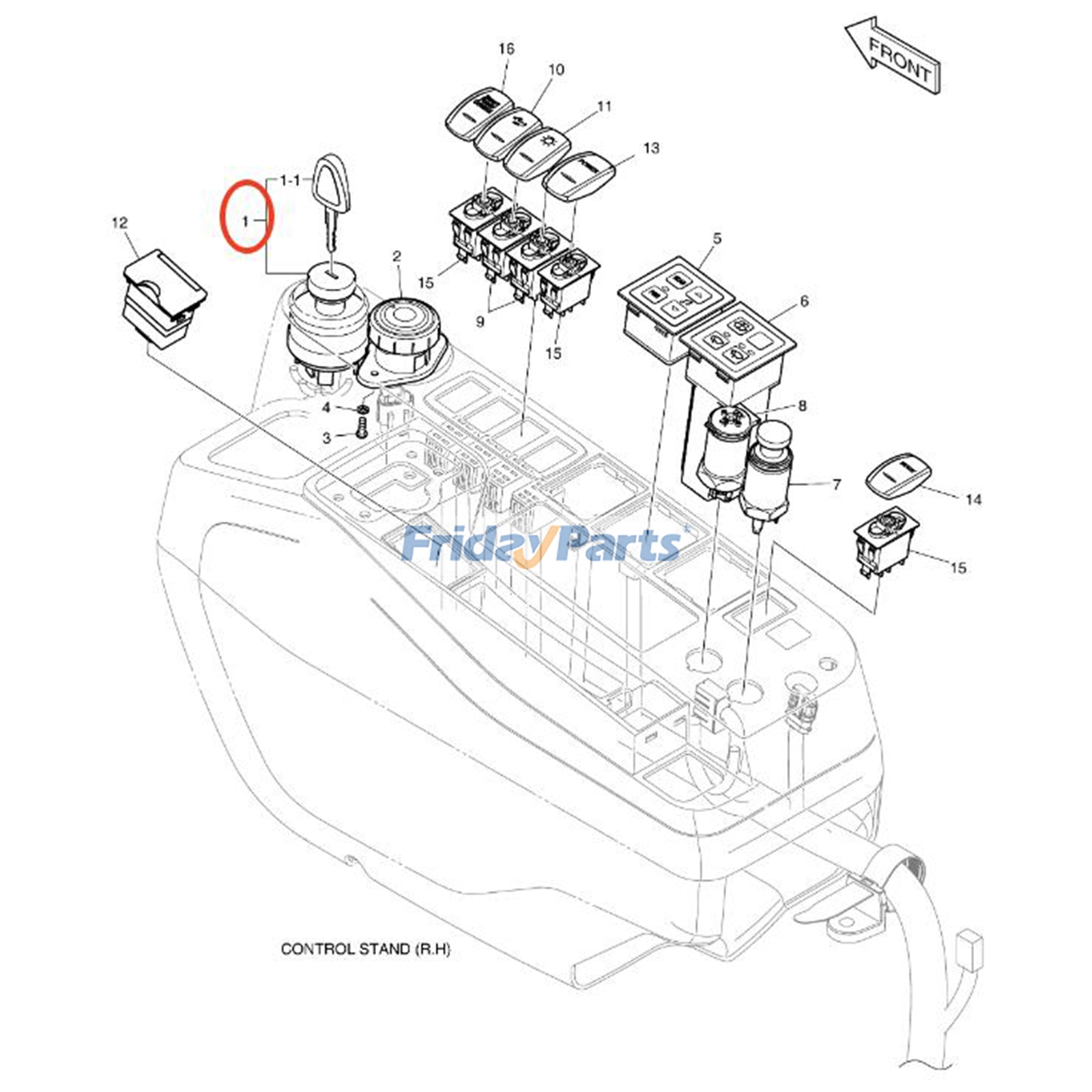 Ignition Switch for Excavator