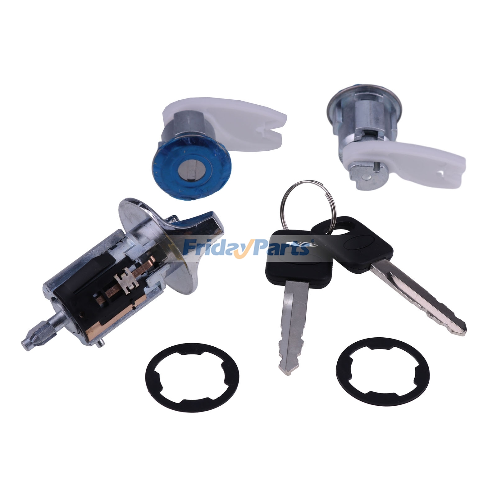 Cilindro de interruptor de encendido con 1 par de cilindros de cerradura de puerta y llave C-42-157 para Ford F-150 F-250 F-350 Explorer