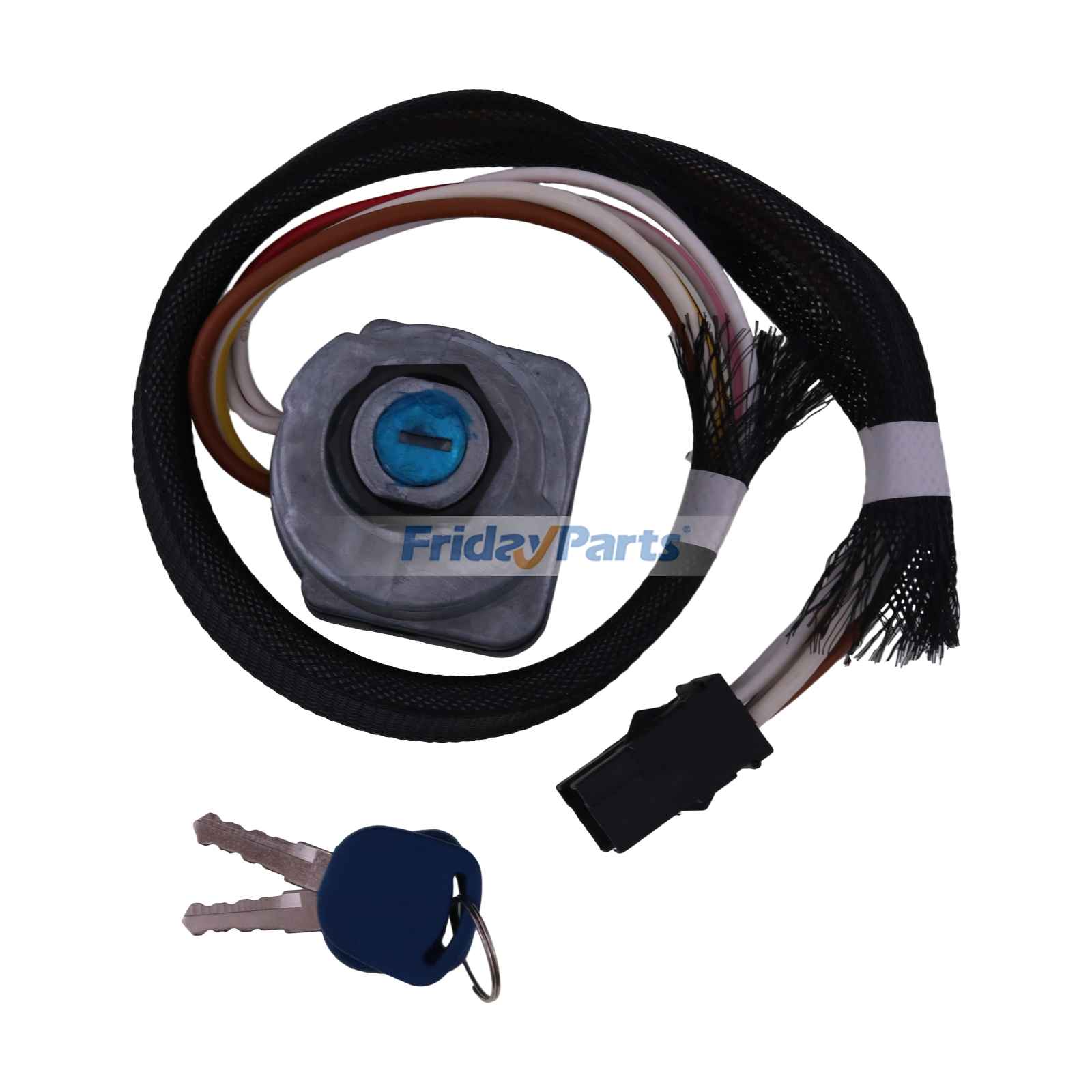 Interruptor de encendido con 2 llaves 82025888 para Tractor New Holland T6.145 T6.150 T6.155 T6.160 T6.165 T6.175 T6.180 T7.200 T7.210 de FridayParts