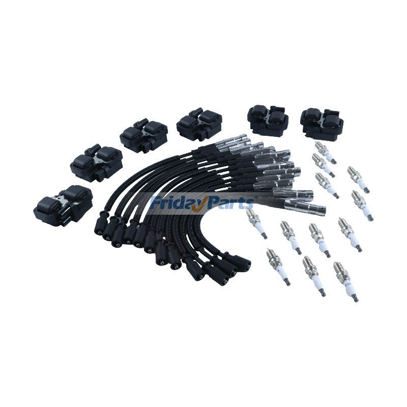Bobina de encendido con bujía y juego de cables GN10361 GN10015 para Mercedes-Benz C240 ​​E320 ML320 (1998-2005)