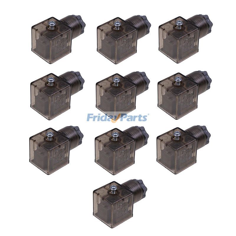 10 Pieces Din 43650-A PG11 Solenoid Coil Connector Socket With Led 24V Dc 24 Pole