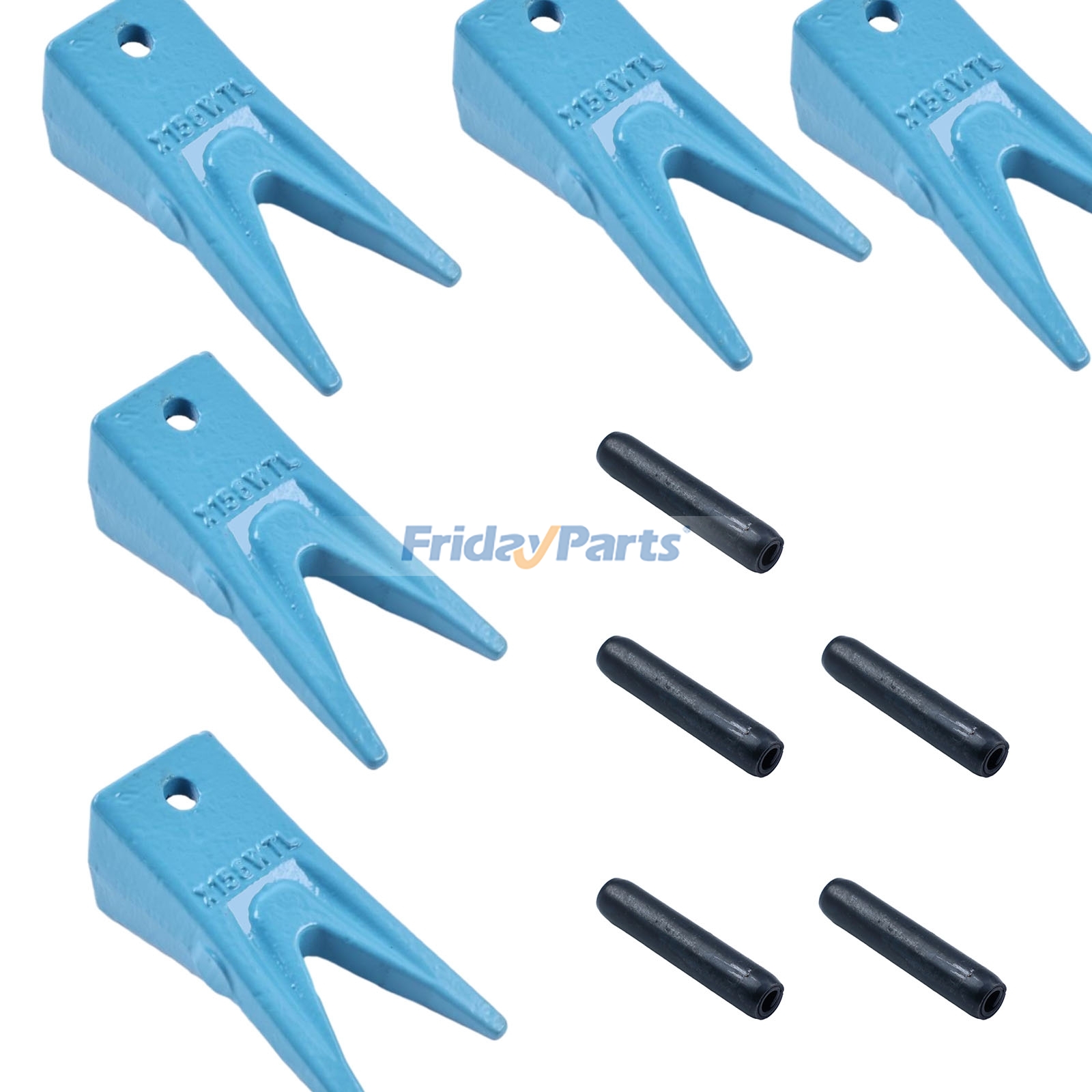 Conjunto com 5 dentes de caçamba Tiger Twin X156WT e pino longo 156LPN para minicarregadeira e miniescavadeira estilo Hensley 156 para Escavadora 