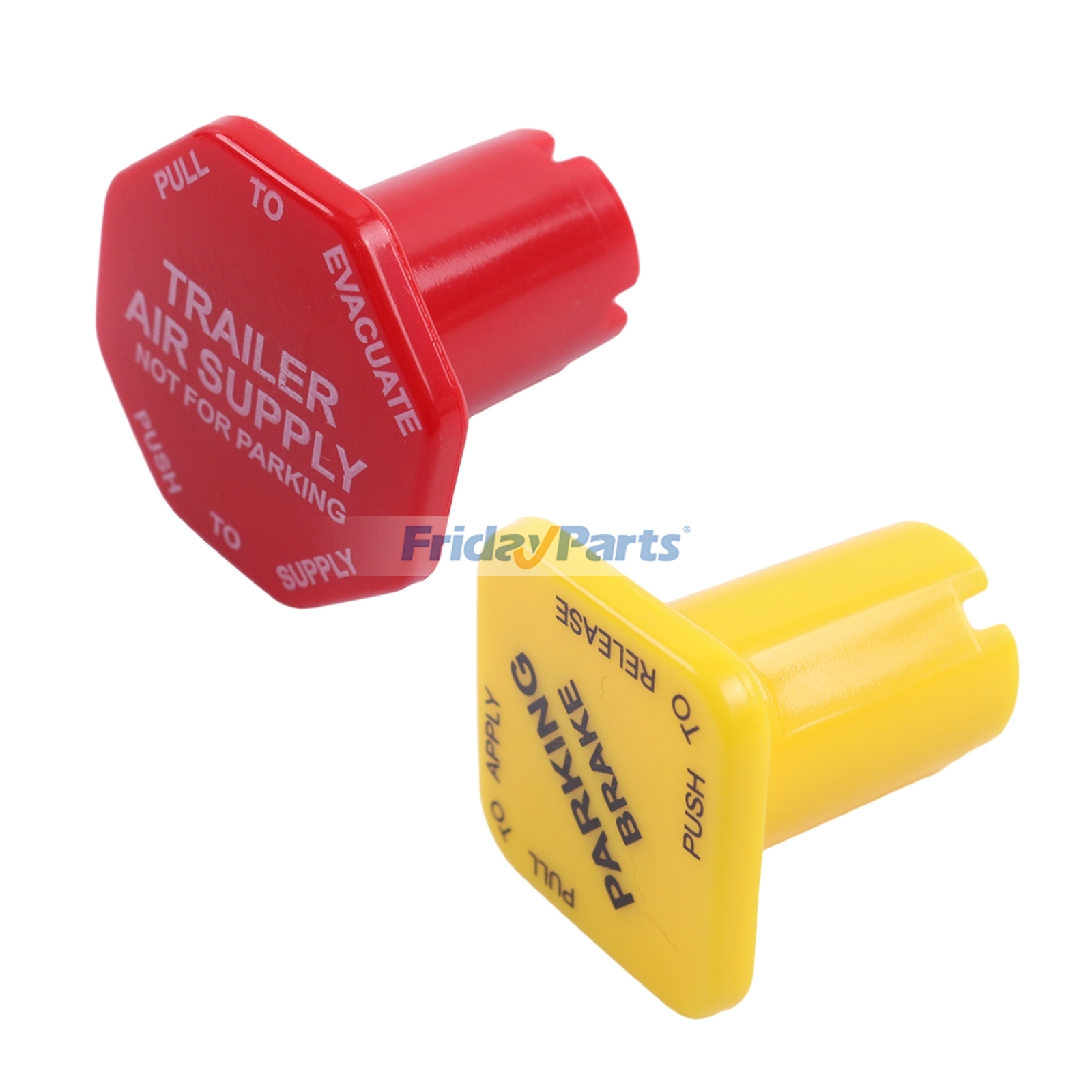 パーキングブレーキとエアブレーキのノブ