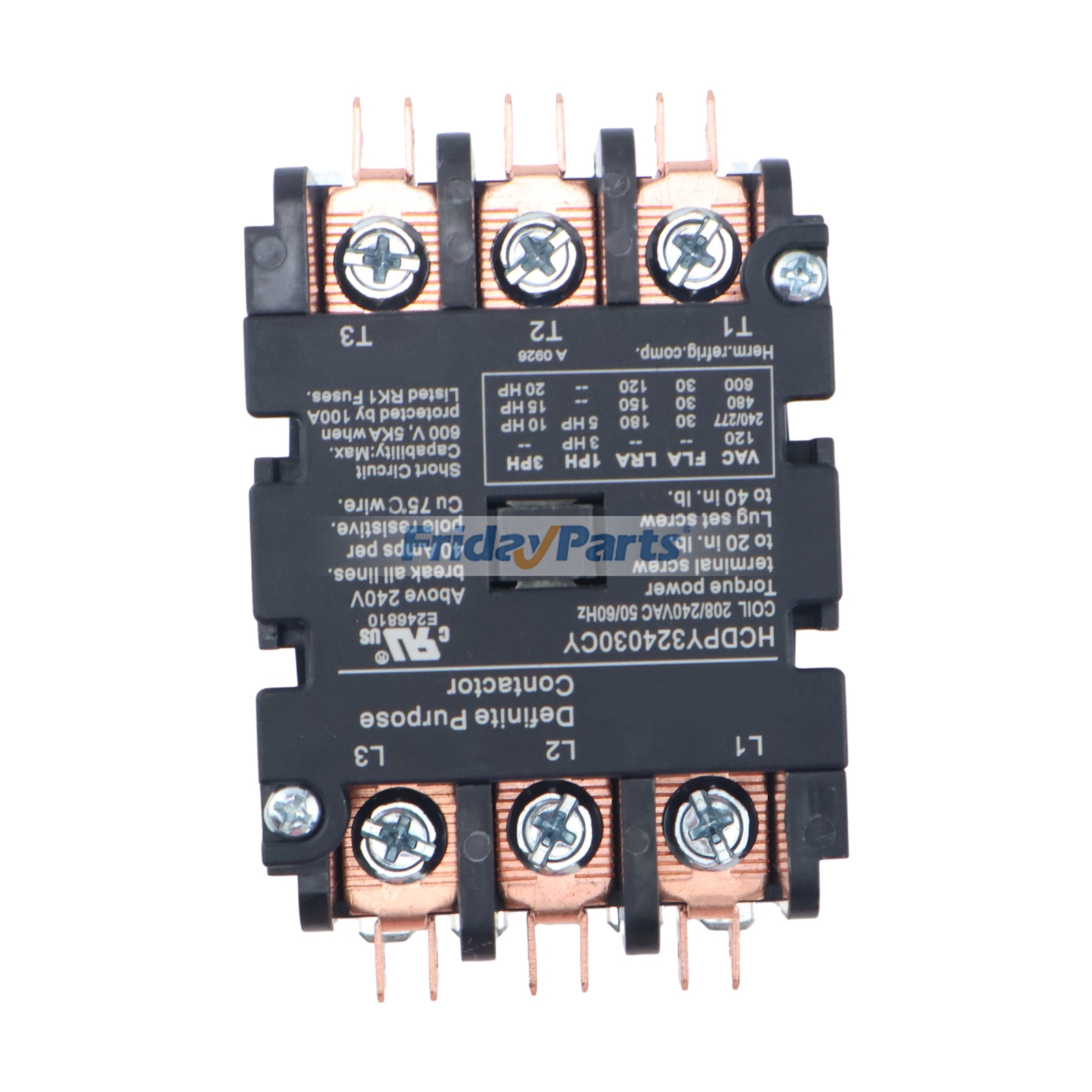 FridayParts 3 Pole 20 Amp 25 Amp 30 Amp 240V Coil Ultimate Purpose Contactor