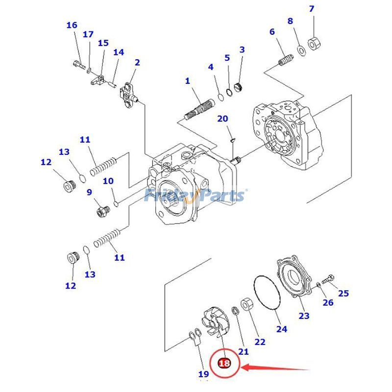 Turbine 708-1H-21660 pour Komatsu D85PXI-18 D85PX-18 D85PX-15 D85MS-15 D85EXI-18 D85EX-18 D85EX-15 D375AI-8 D375A-6 D155AX-6