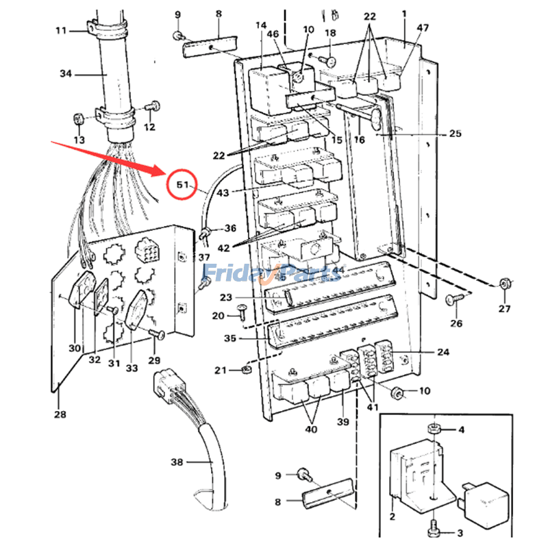 Relais d'impulsion 24 V 5 A VOE4803617 pour chargeur Volvo 4600B L160pourPour VOLVO