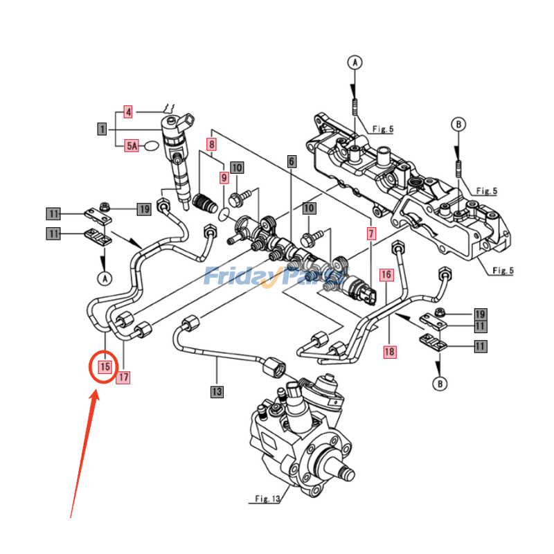 Injection Pipe Assembly for Engine,Excavator