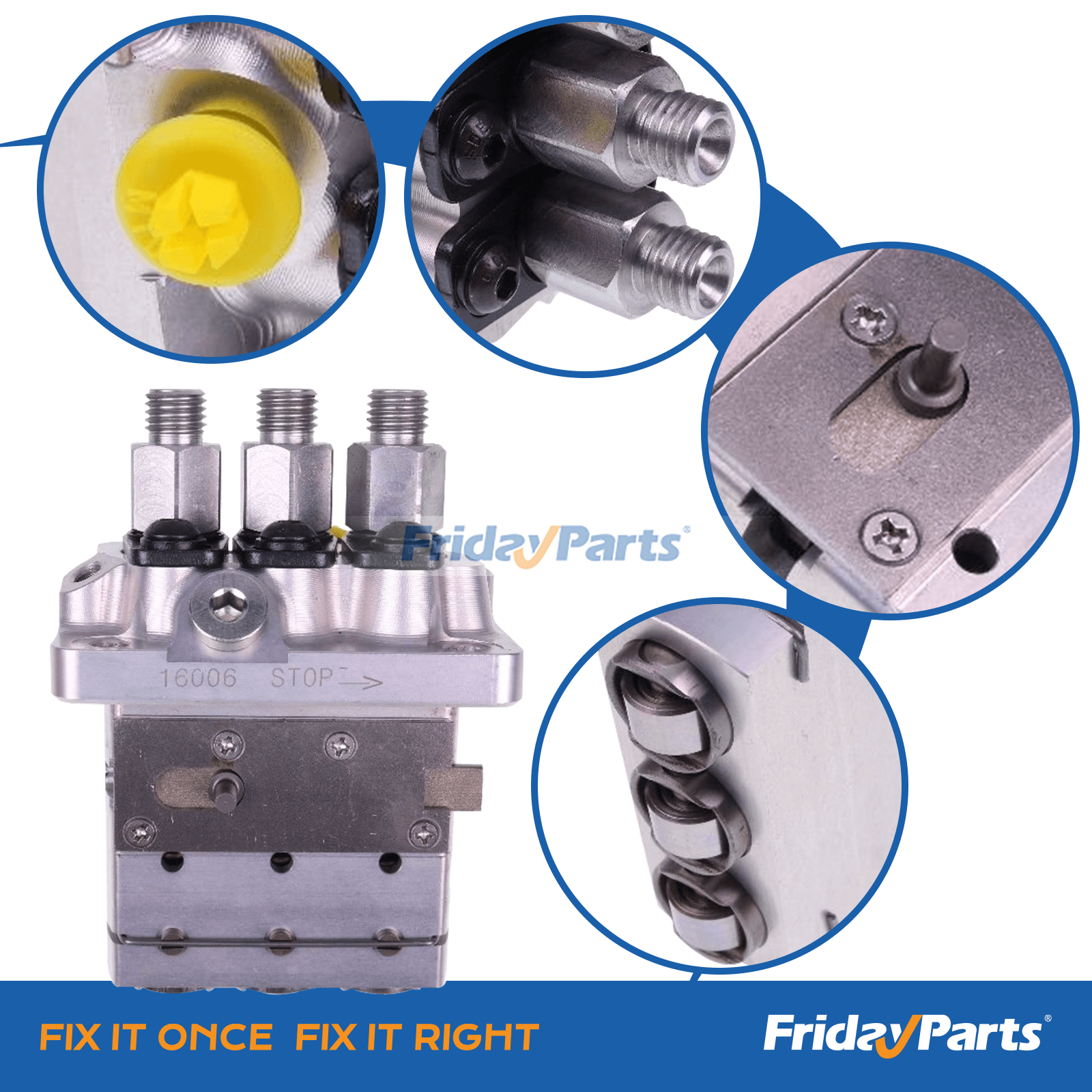 Bomba de injeção de combustível 16006-51010 para motor Kubota D662 D722 D782 D902 Komatsu 3D67E-1A FridayParts