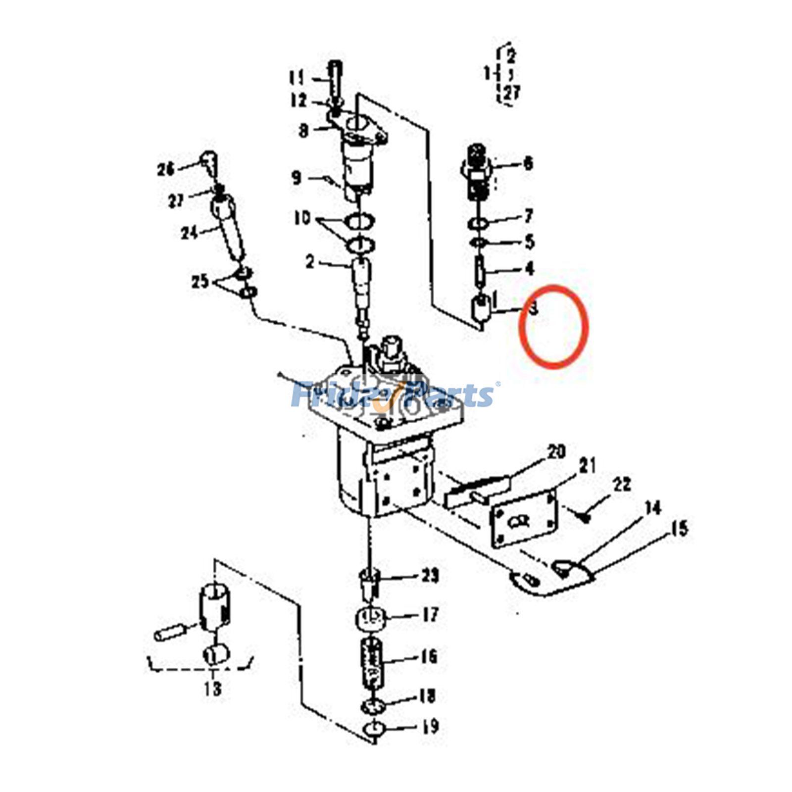 Válvula de suministro de bomba de inyección 15841-51030 para excavadora Kubota KX71, tractor G6200H, G5200H y cargadora R310 Para KUBOTA