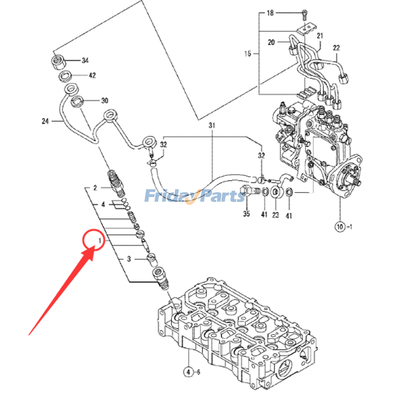 FridayParts 3Pcs Fuel Injector for Yanmar 3TNM68 3TNM72 3TNM74F 3TNV70 3TNV76 3YM27A John Deere Hitachi Cub Cadet 4x4