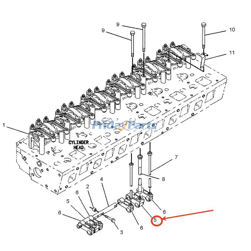 Conjunto de brazo de inyector de combustible 7E-6794 para motor Caterpillar C7 3126B 3114 C9.3 Cargadora 950H 938G 962H 950G 938F 950F 963C Excavadora 325D Para CAT