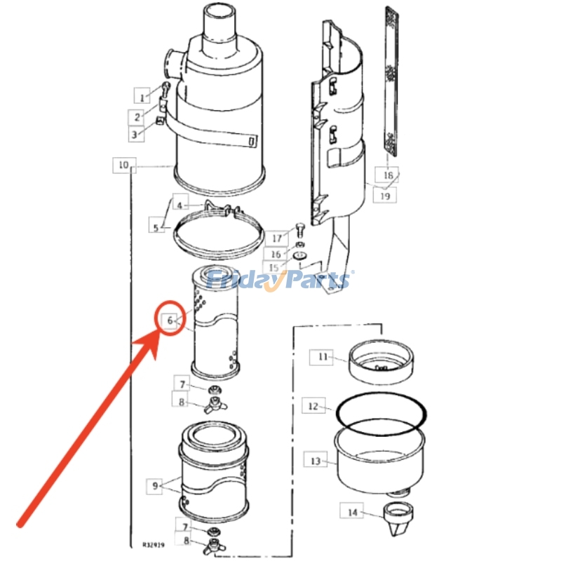 Filtro de ar interno AR45785 para trator John Deere 5020 6030 700A 3010 4010 para Trator