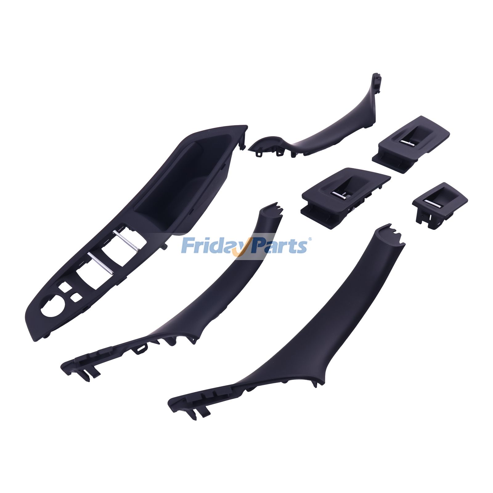 Inner Door Panel Handle Pull Trim Cover Set 51417225873 for BMW 520i 525i 528i 530i 535i 535d 2.0L L4 2.5L 3.0L L6 2010-2016