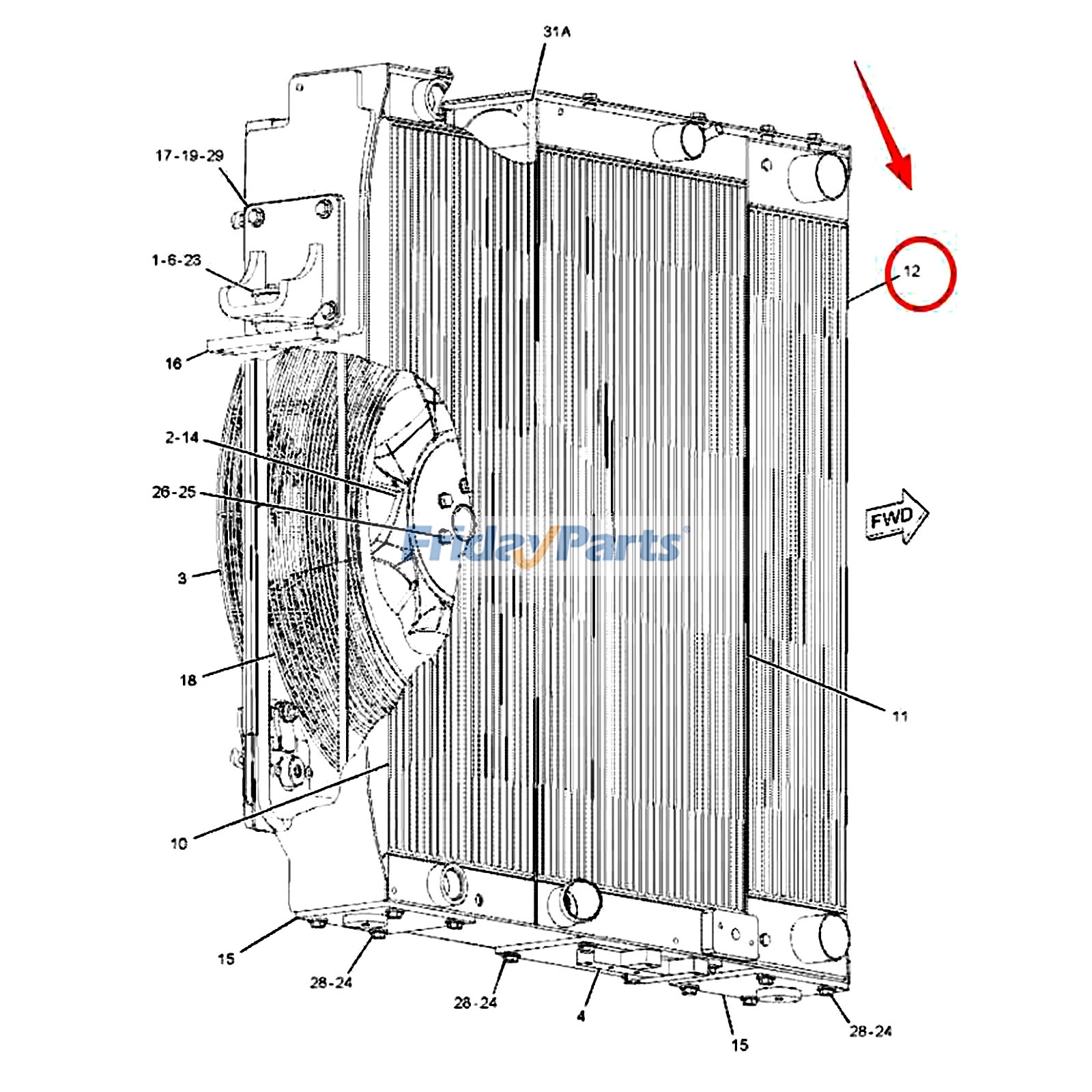 Intercooler  for Engine,Loader