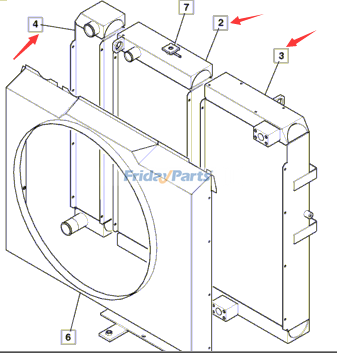 FridayParts Hydraulikölkühler Baugruppe