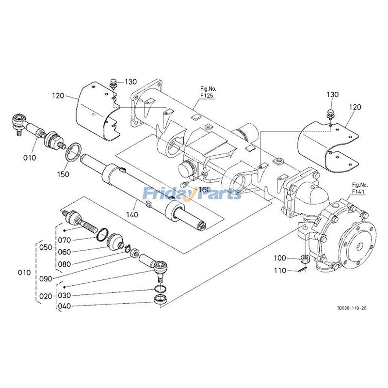 Rotule de direction L3560DT L39 L4060DT L5040GST M4700DT MX5100DT pour Tracteur Pour KUBOTA