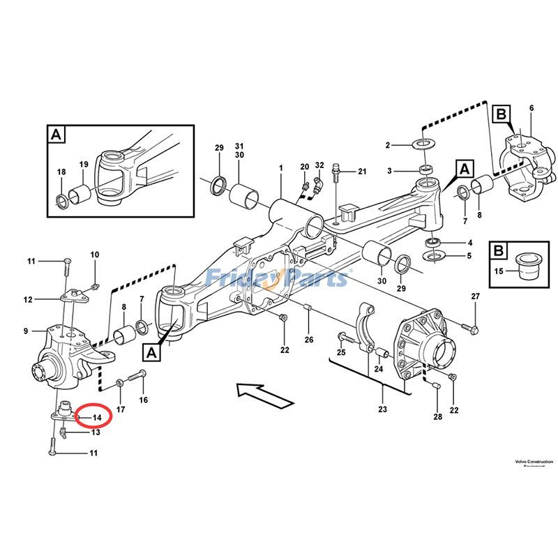 FridayParts King Pin Backhoe