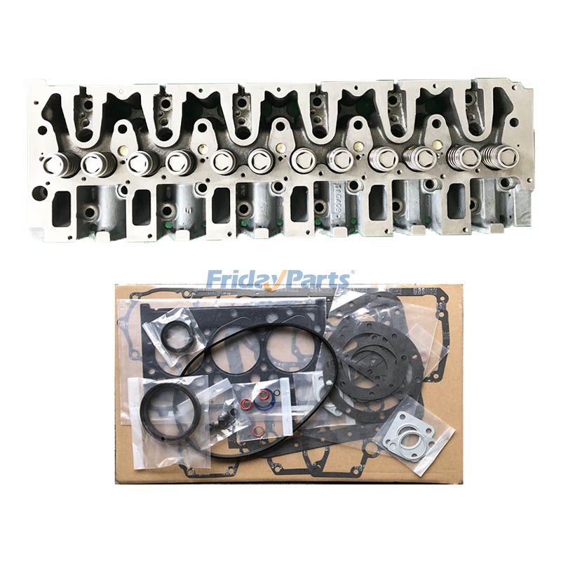 Engine D6E Complete Cylinder Head with Full Gasket Kit for Volvo Excavator EC210 EC200B EC210B EC220D EC160C EC180C EC210B EC210C EC235C