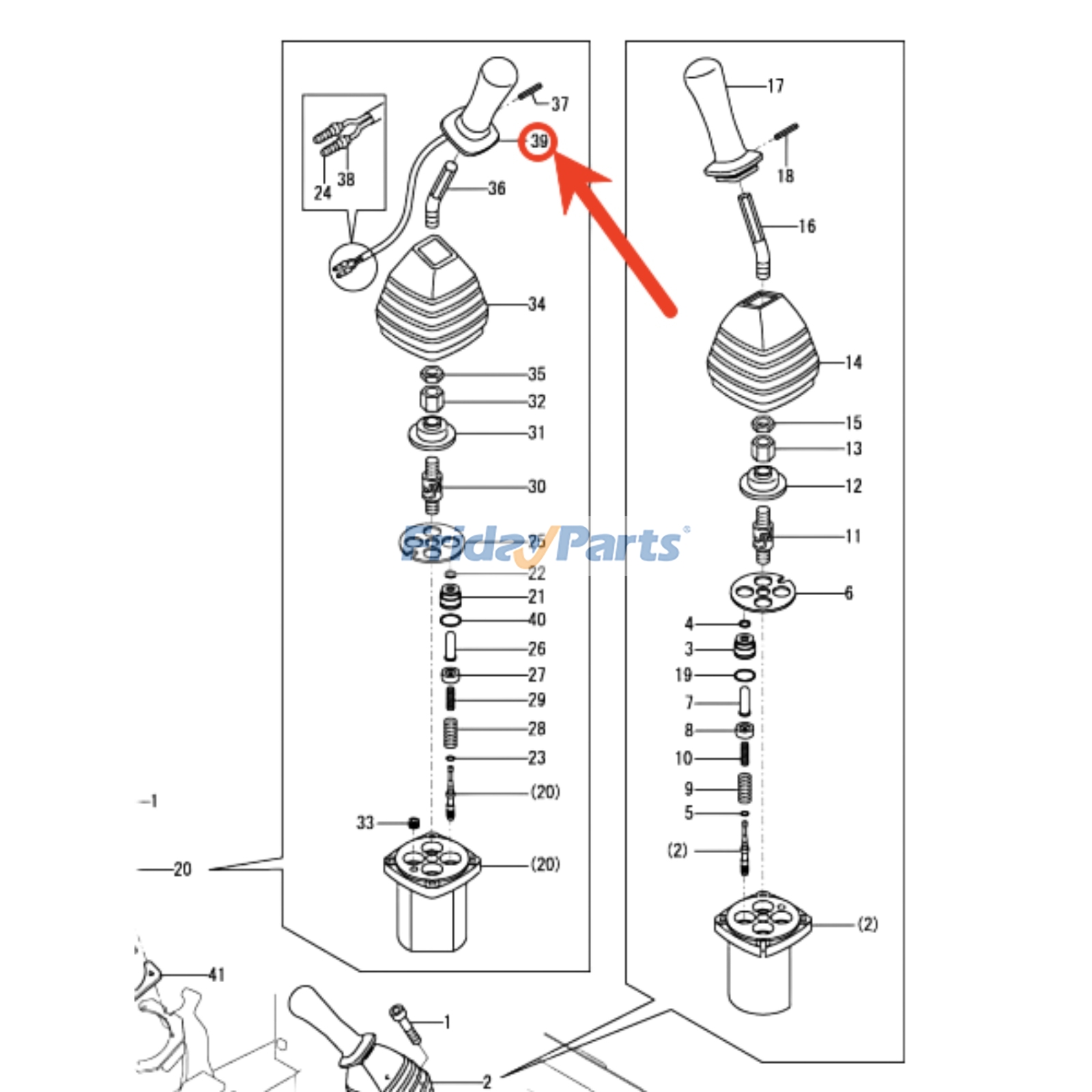 Boutonpour Moteur,Pelle