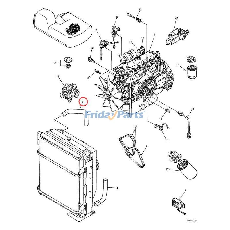 Oberer Wasserschlauch LQ05P01093P1 für Kobelco Bagger SK250-6 SK250LC SK250LC-6Efür Für KOBELCO