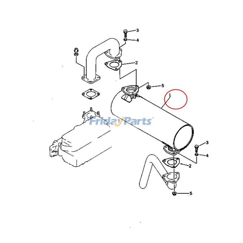 Muffler Silencer 3D84-1 3D75-1 for Excavator
