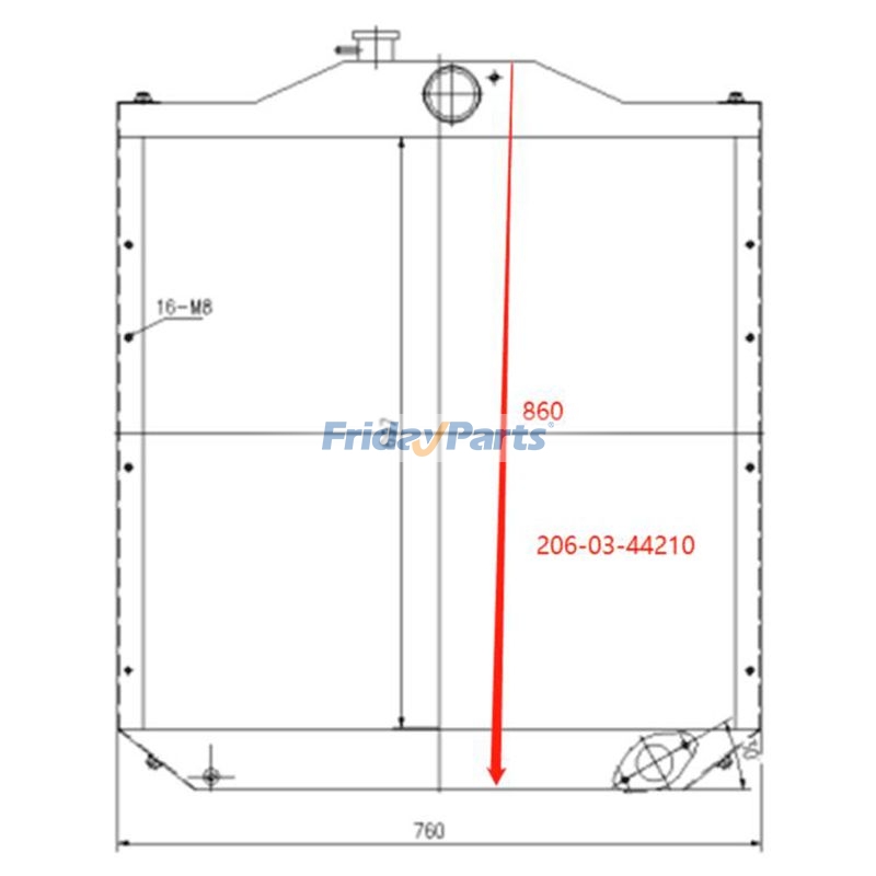 Noyau de radiateur de réservoir d'eau ASS'Y de FridayParts