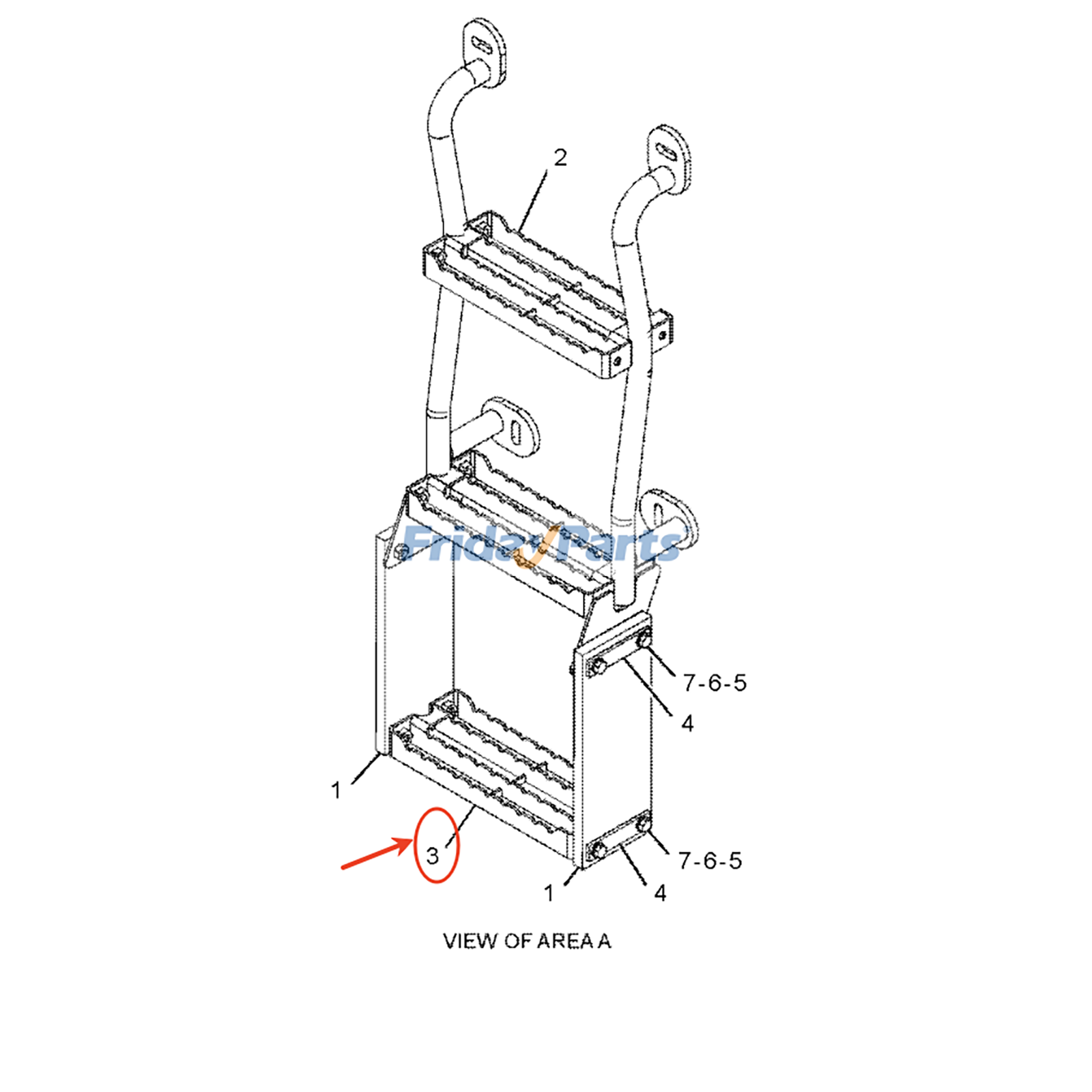 Ladder Step for Engine,Loader,Off-Road Truck