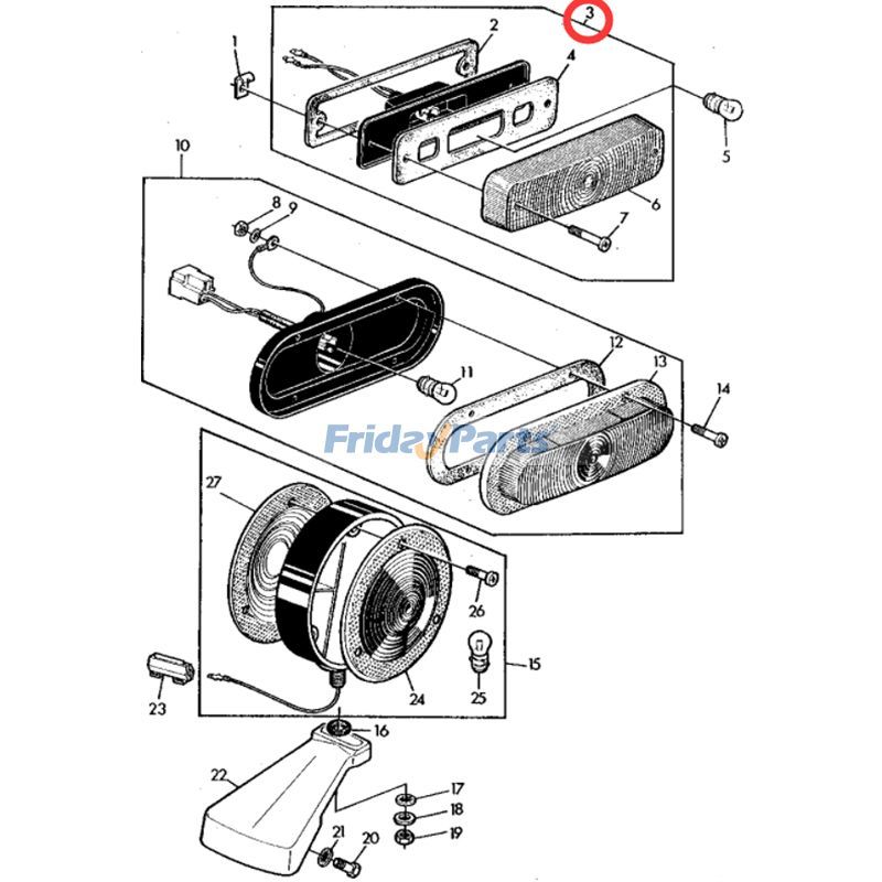 FridayParts Lamp for Johe Deere 1520
