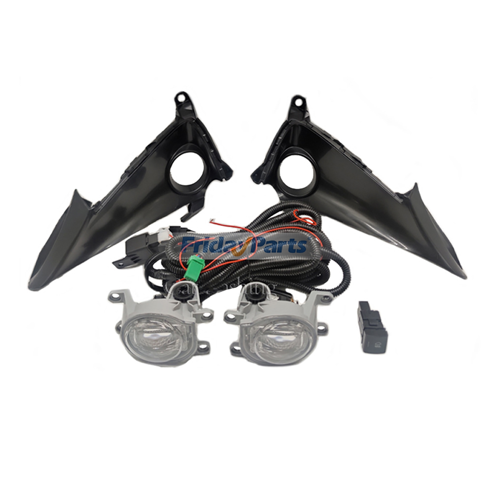 LED Fog Light Set with Switch Bezel Wire TO1038230 for Toyota Corolla Hatchback Clear 2019-2021