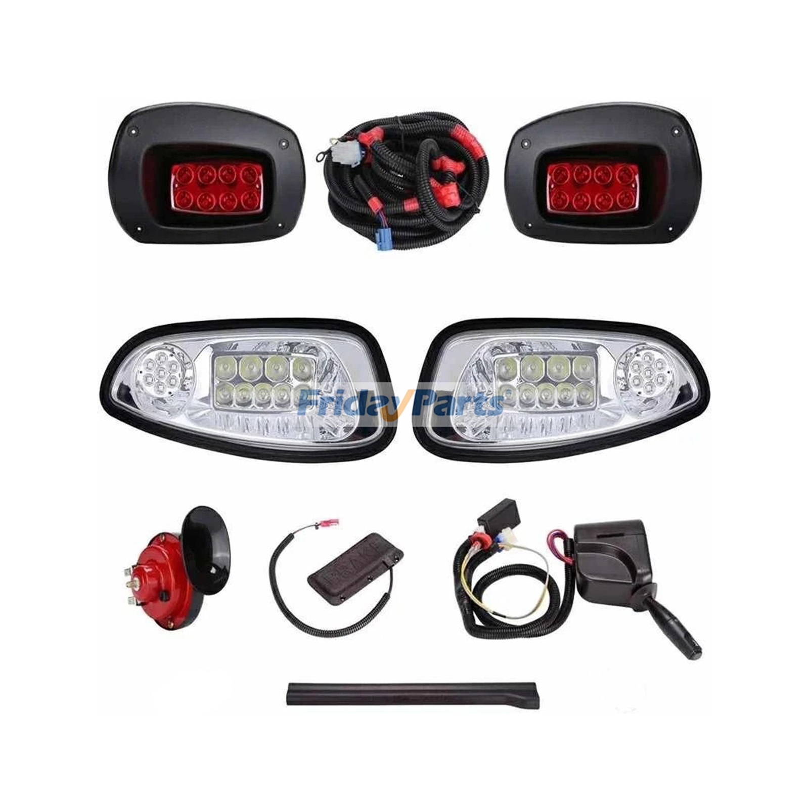 Kit phares et feux arrière à LED LQLK-1002LD pour voiturette de golf EZ-GO RXV 2008-2015