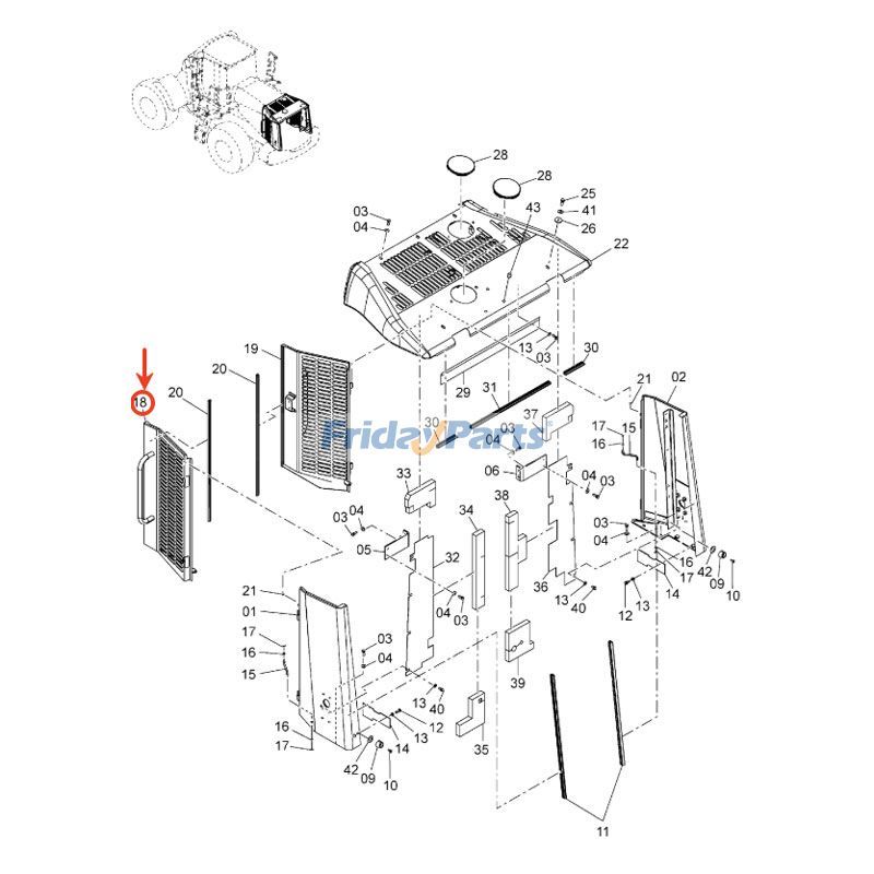 Left Hand Air Intake Assembly for Loader