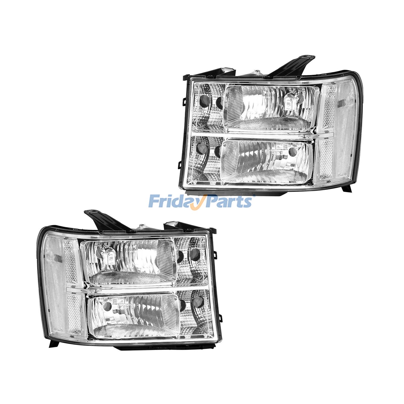 Left & Right Headlight Head Lamp GM2502283 GM2503283 for 2007-2013 GMC Sierra Pickup