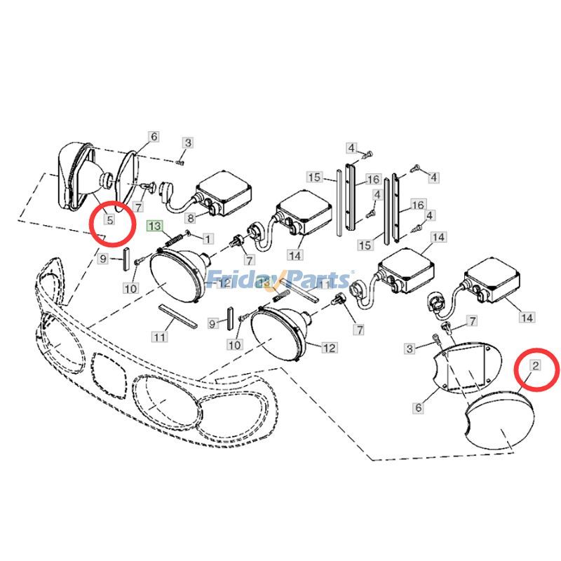 JOHN DEERE用左右ヘッドライト