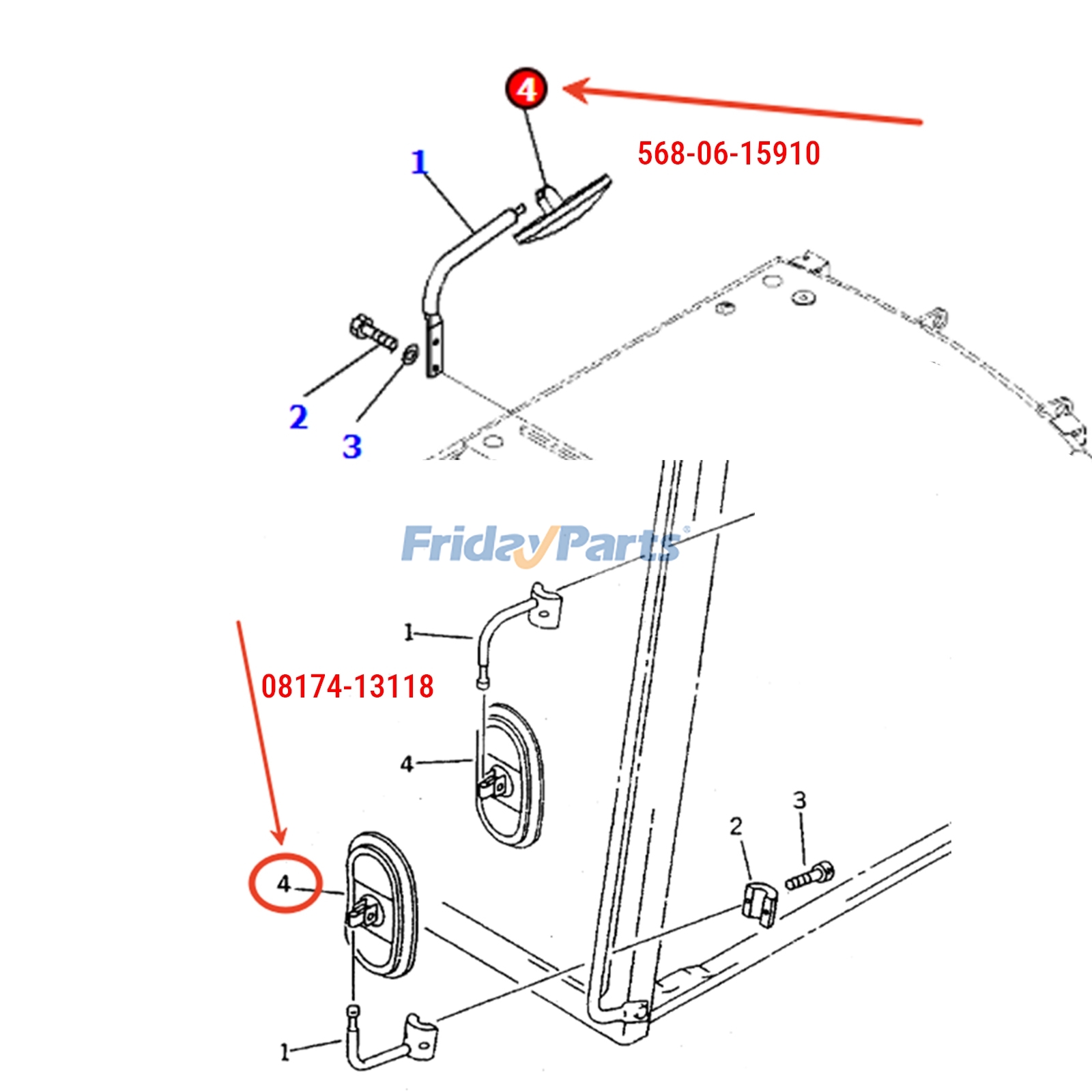 Specchio rotondo per Escavatore