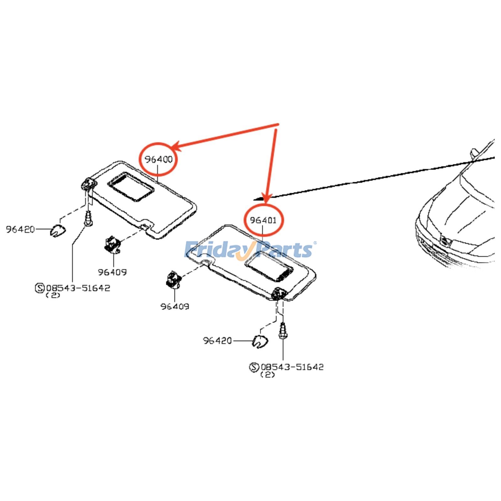 FridayParts Sonnenblendenbaugruppe