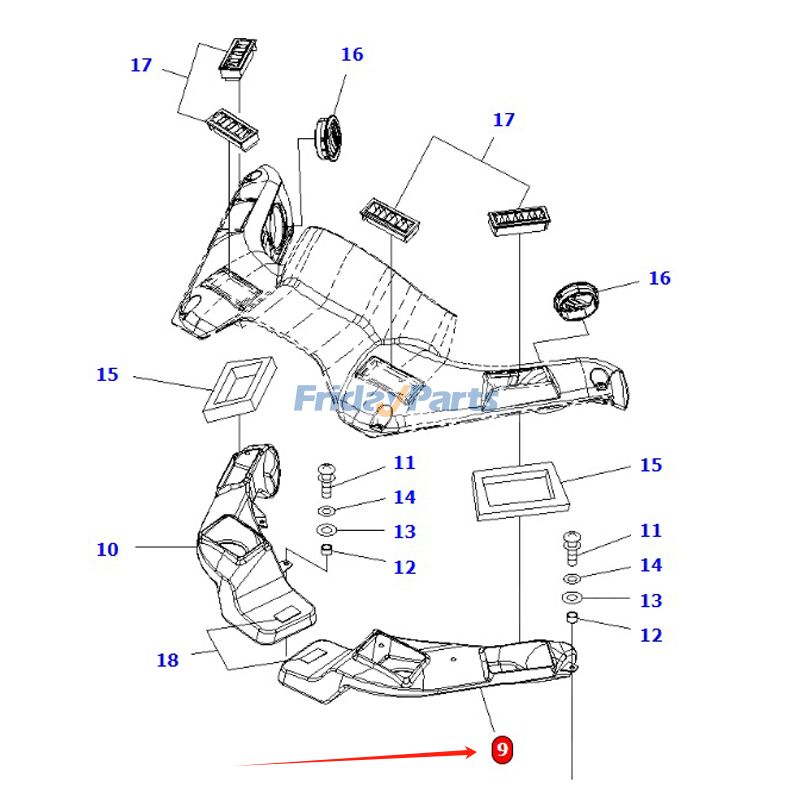 Conducto lateral izquierdo 423-07-31683 para cargadora de ruedas Komatsu WA150-6 WA200-6 WA200-7 WA250-6 WA320-6 WA380-6 WA430-6 WA450-6 WA470-6 Para KOMATSU