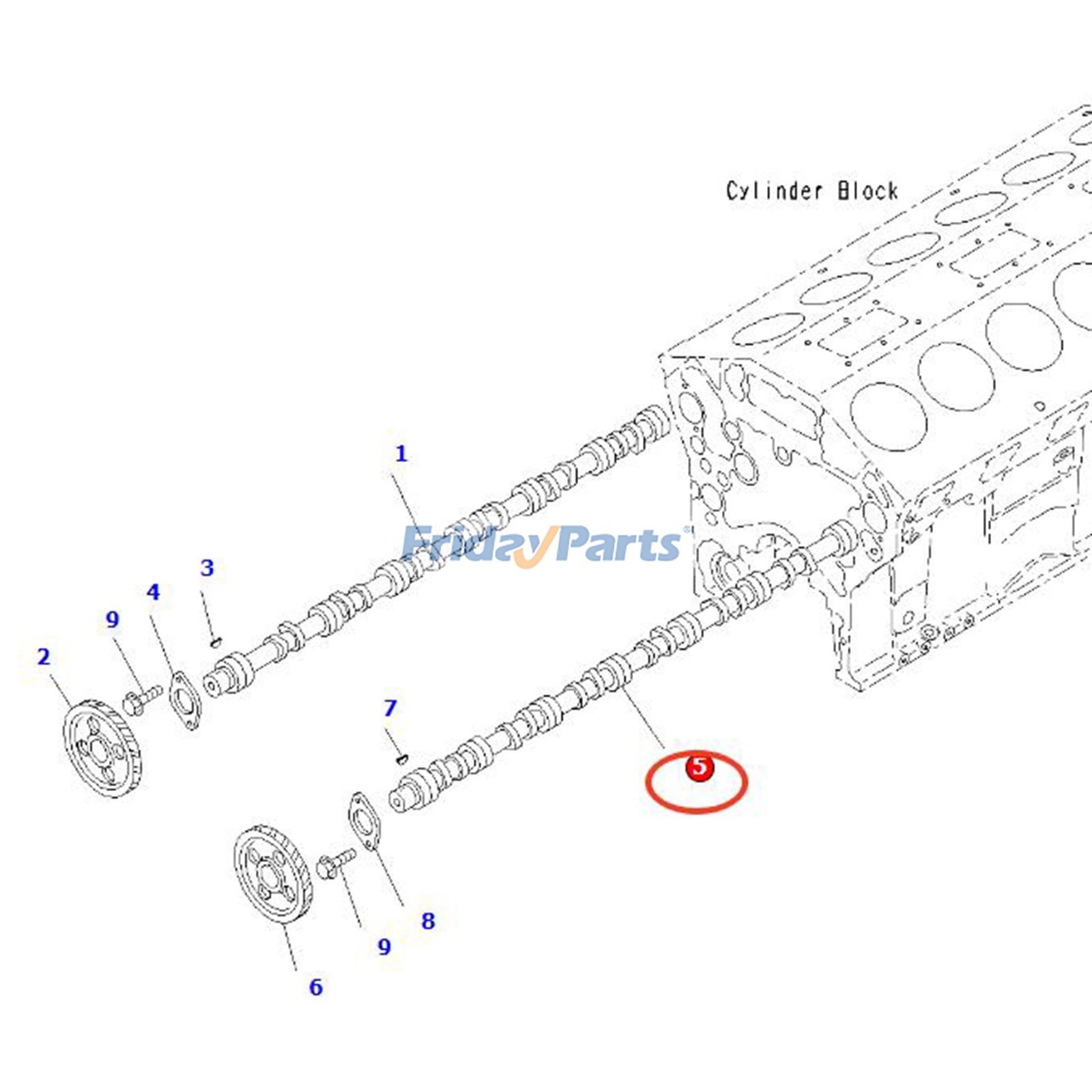 Arbre à camespour Bulldozer,Moteur,Pelle,Générateur,Chargeur,Camion Tout-Terrain