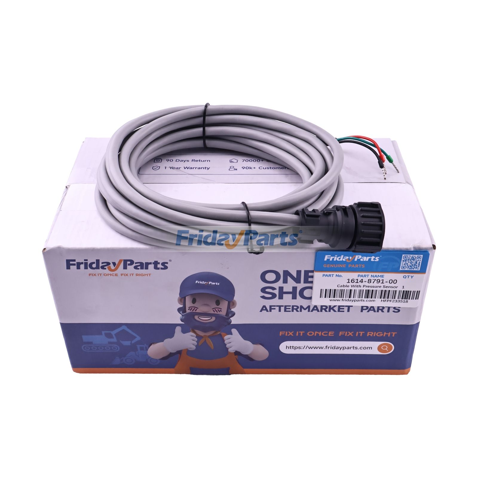 Câble de longueur avec adaptateur capteur de pression 1614-8791-00 pour compresseur d'air Atlas Copco