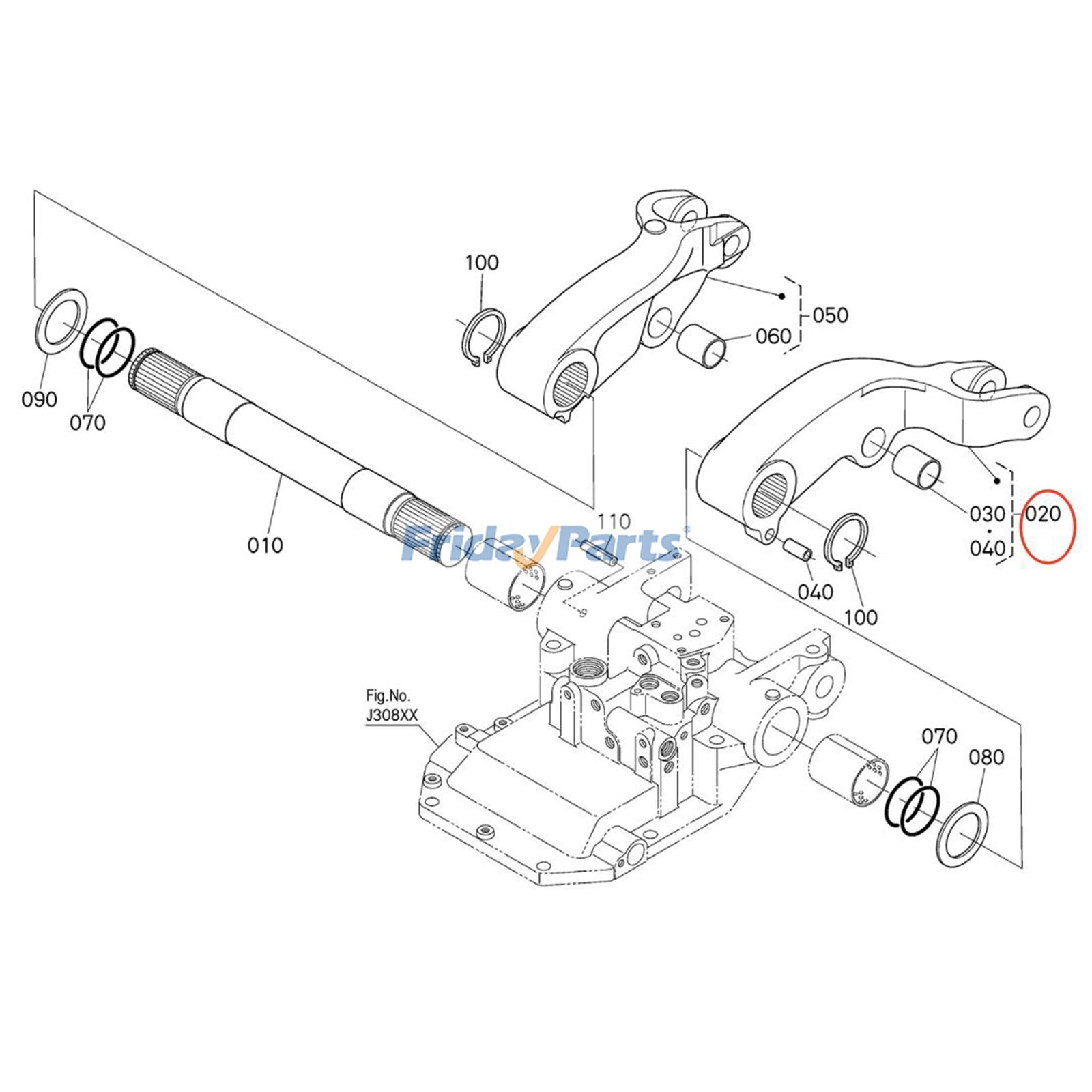 Conjunto de brazo elevador 3C081-82960 para tractor Kubota M8540 M9540 M8560 M9960 M5-091HD M5-111HD Para KUBOTA