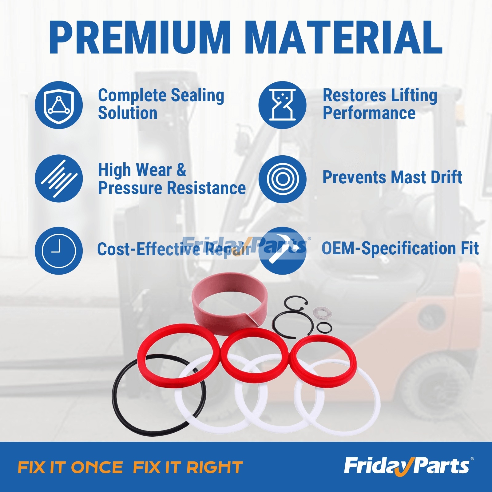 Lift Cylinder Overhaul Kit 04652-U2070-71 for Toyota Engine 1DZ 1ZS 4Y Forklift 8FGU20 8FGU25 62-8FDU20 62-8FDU25 for less