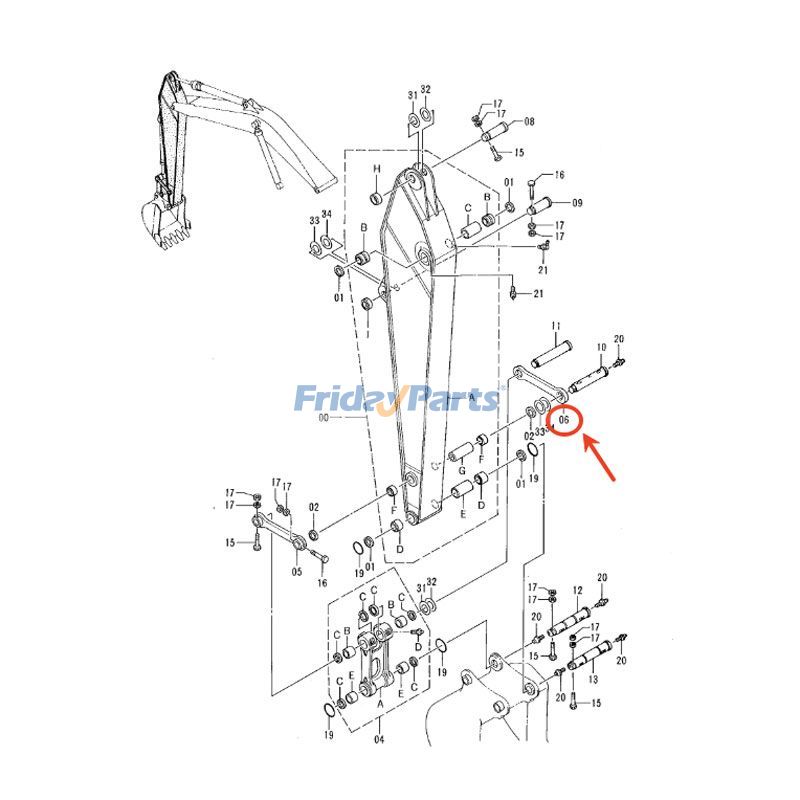 Long Arm Link for Excavator