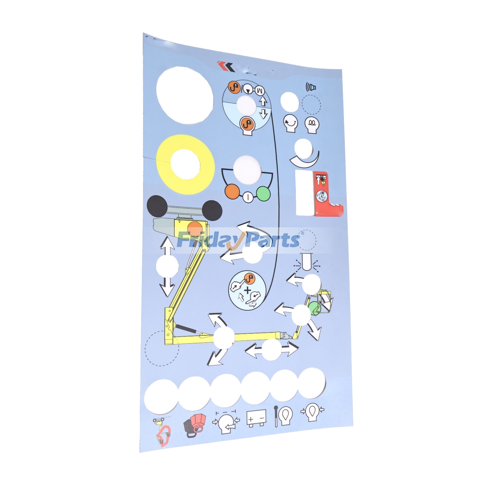 Lower Control Box Decal compatible with Aerial Work Platforms