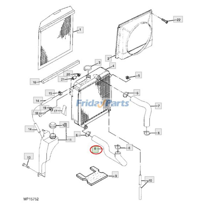  Lower Radiator Hose For JOHN DEERE